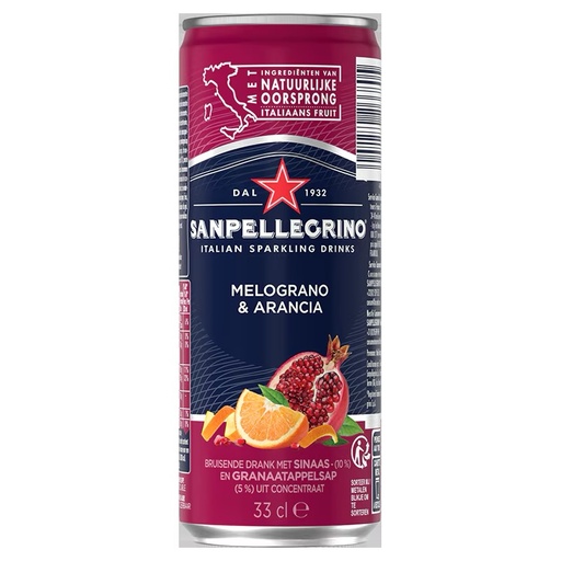 San pellegrino Melograno & Arancia Sleek 33cl x 24